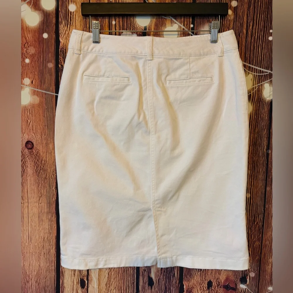 Ralph Lauren White Denim Pencil Skirt - Picture 2 of 3